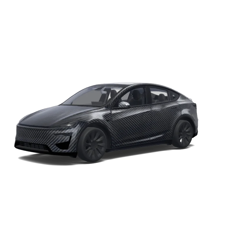 Tesla Model Y (2025+) with a Carbon Fiber wrap, 3D preview