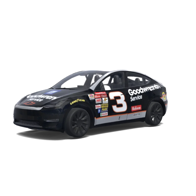 Tesla Model Y with a Dale Earnhardt Goodwrench 3 wrap, 3D preview