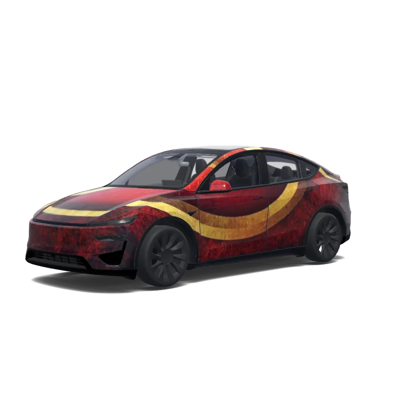 Tesla Model Y (2025+) with a das logo übernehmen wrap, 3D preview