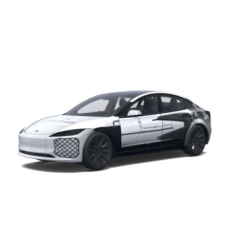 Tesla Model 3 (2024+) with a Eagle wrap, 3D preview