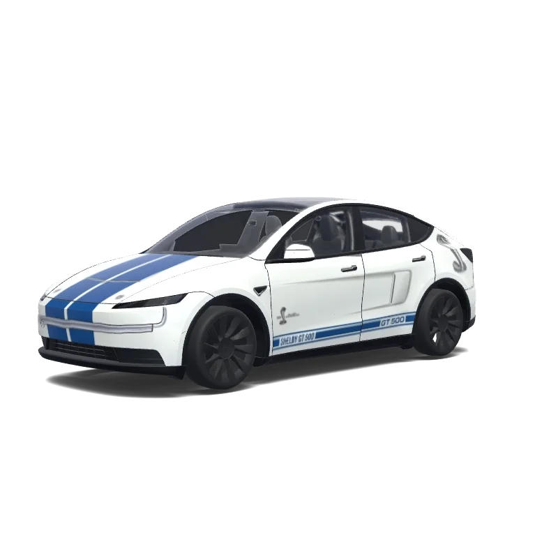 Tesla Model Y (2025+) with a Ford mustang Shelby gt 500 1963 wrap, 3D preview
