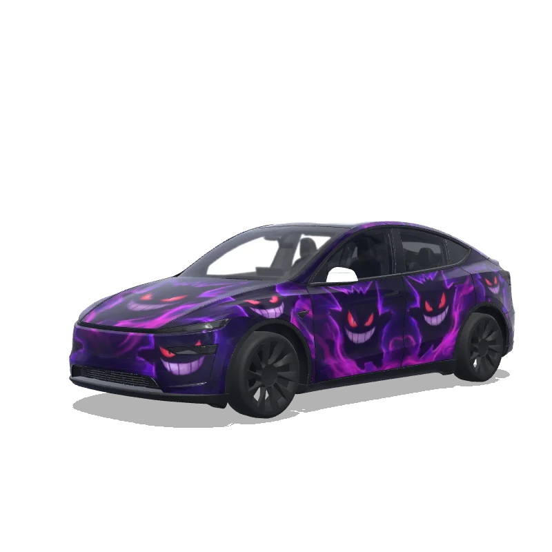 Tesla Model Y (2025+) with a Gengar wrap, 3D preview