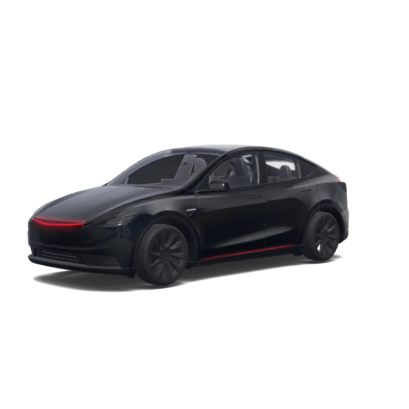 Tesla Model Y (2025+) with a KITT from 80s TV show Knight Rider wrap, 3D preview