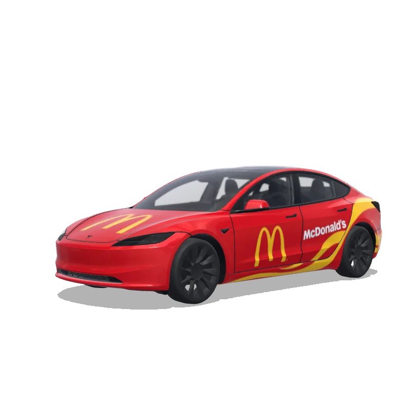 Tesla Model 3 (2024+) with a McDonald's wrap, 3D preview