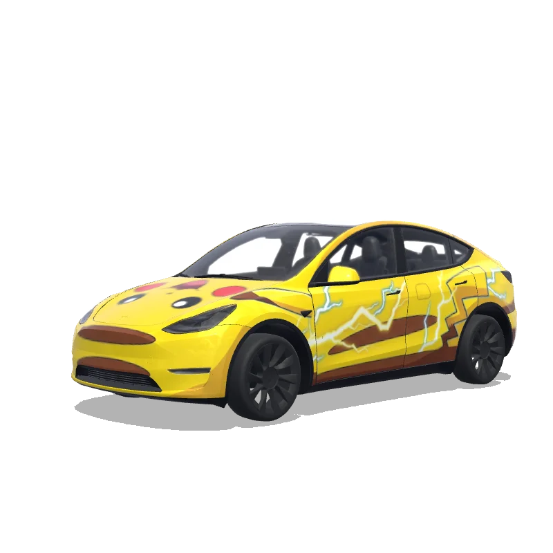 Tesla Model Y with a Pokémon wrap, 3D preview