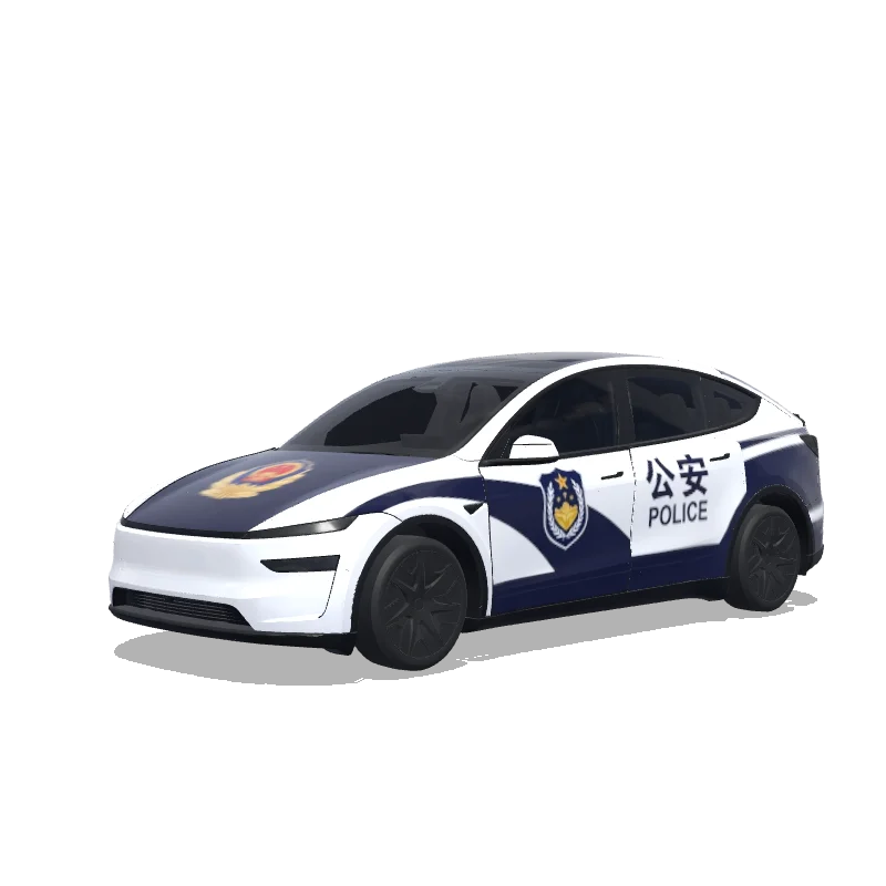 Tesla Model Y L with a Police wrap, 3D preview