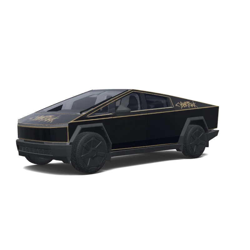 Tesla Cybertruck with a Smokey and the bandit wrap, 3D preview