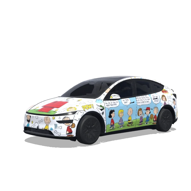 Tesla Model Y L with a Snoopy wrap, 3D preview