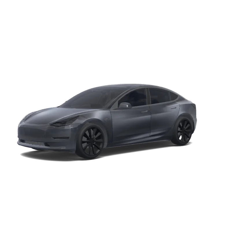 Tesla Model 3 with a Snow Stealth grey wrap, 3D preview