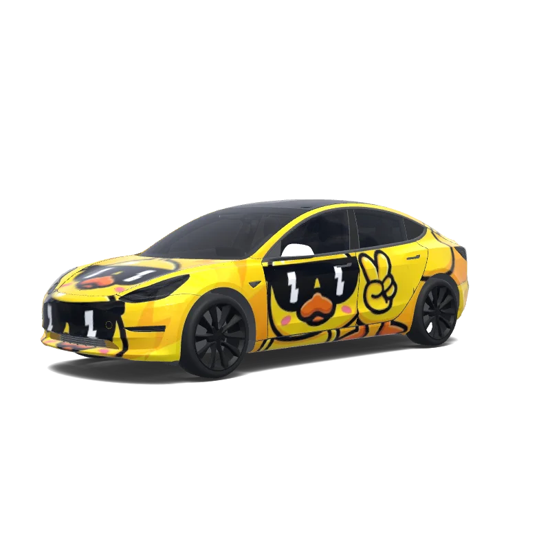Tesla Model 3 wrap, 3D preview