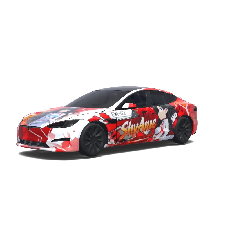 Tesla Model S wrap, 3D preview