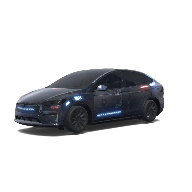Tesla Model X wrap, 3D preview