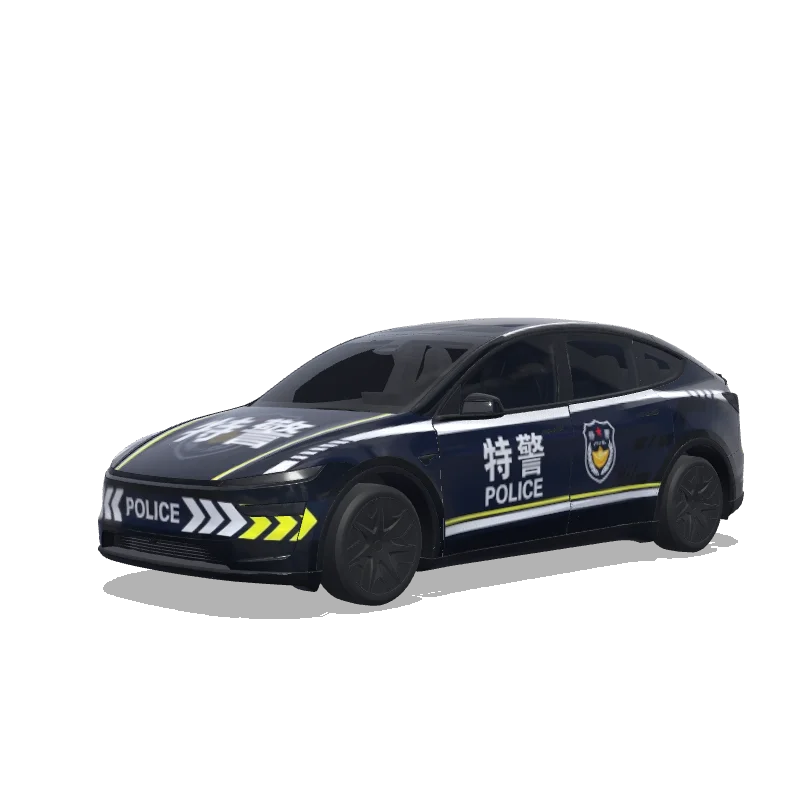 Tesla Model Y L with a 特警 wrap, 3D preview