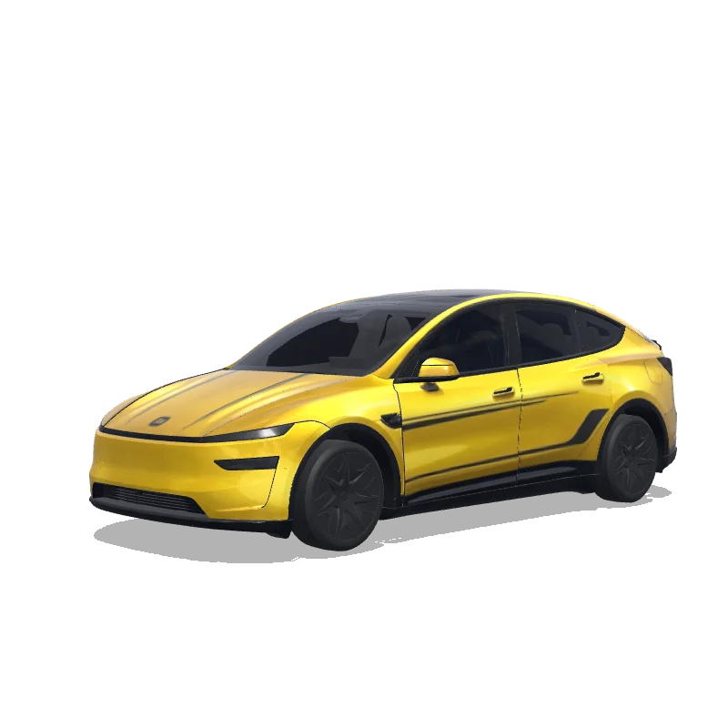 Tesla Model Y L with a Yellow wrap, 3D preview